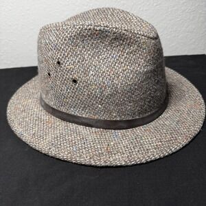 Pendleton Wool Hat XL Speckled Tweed Fedora Outdoor Western USA Made virgin wool